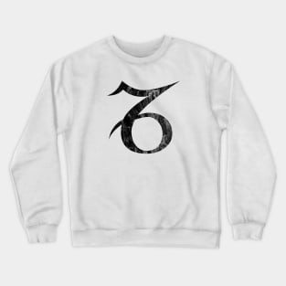 Capricorn Zodiac Horoscope in Distressed Black Design Crewneck Sweatshirt